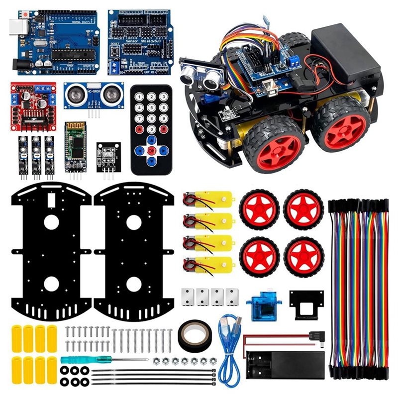 Arduino Uno Starter Kit - Zestaw inteligentnego robota WOWFU-4WD do Arduino