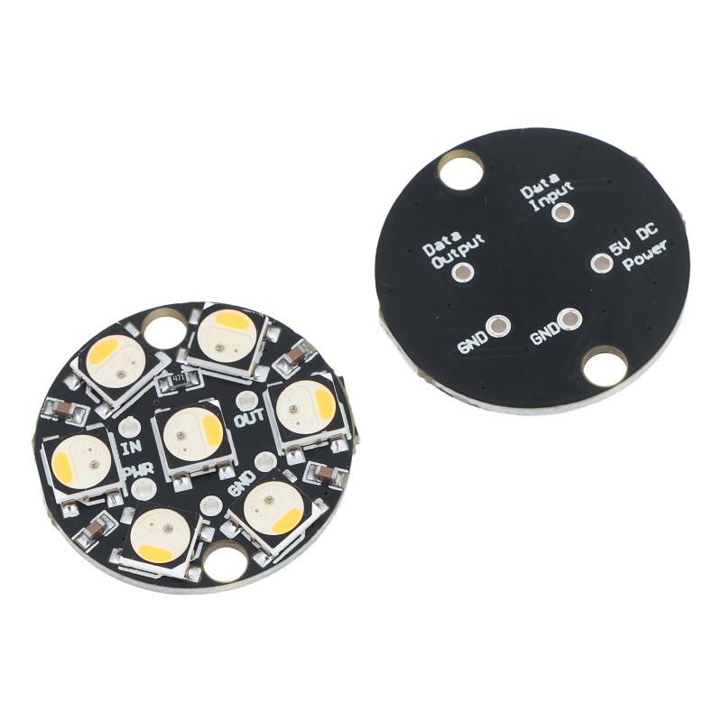 Useful Diy Electronics Projects - Płytka obwodu LED WS2812 7-bitowa, okrągła,