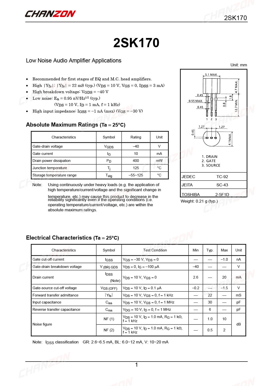 10 sztuk 2SK170 TO-92 wzmacnia – Diy Electronics For Sale recenzja i cena